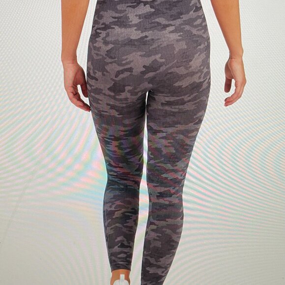 SPANX Women's Look at Me Now Full Length Leggings, Heather Camo, Grey, Print, 1X - Picture 3 of 11